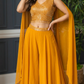 Flayered palazo 3 pc party wear set(turmeric yellow)