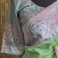 Handloom banarasi tussar saree with meenakari border- Stitched blouse