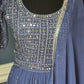 Cobalt blue shade 3pc party wear