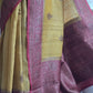 Tussar banarasi saree with stitched blouse ( yellow- watermelon)
