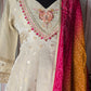 Off white 3 pc salwar suit set