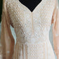 Pure georgette chikankari 3 pc salwar suit set (light peach)
