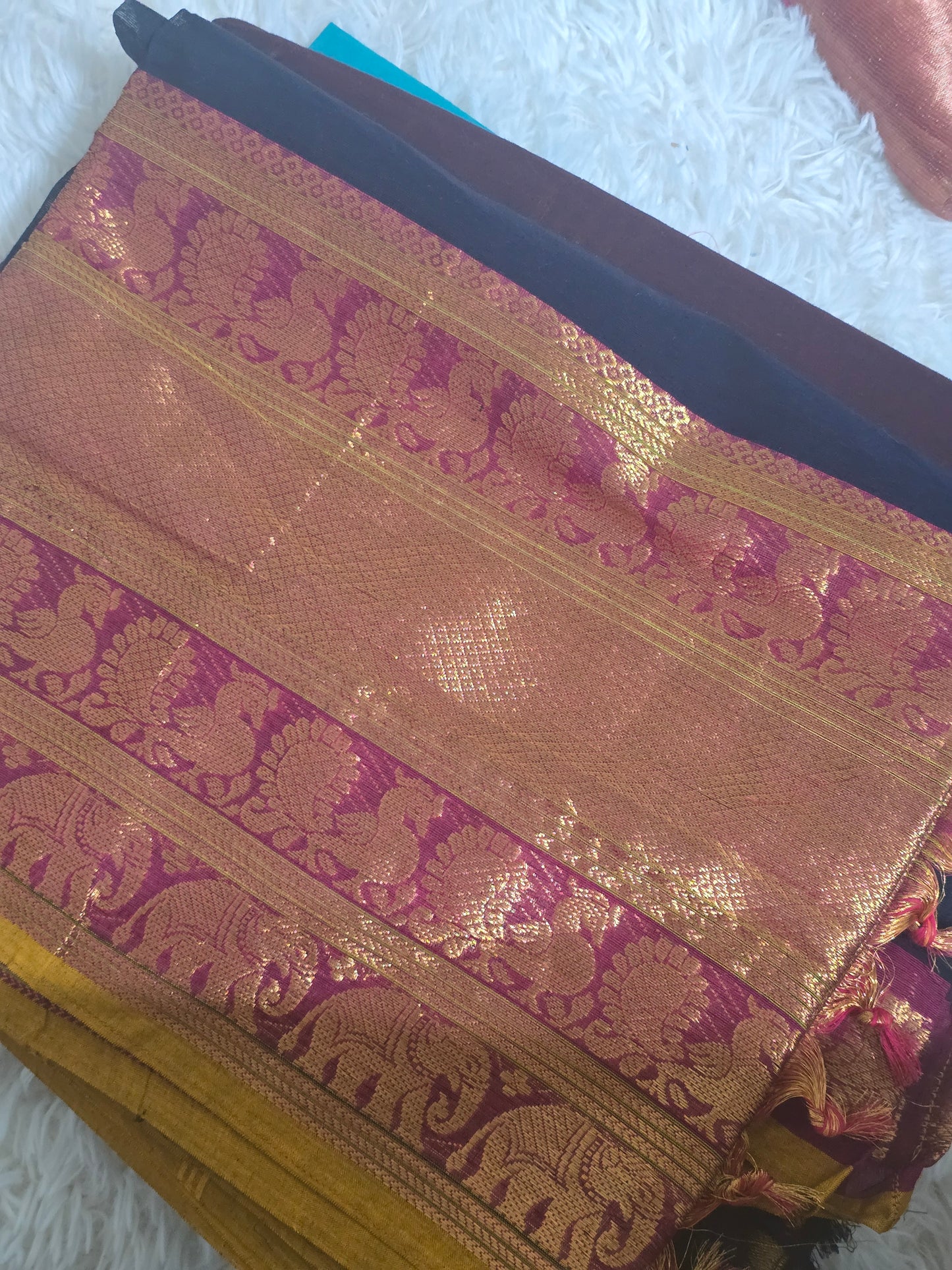 Chettinad cotton blue-yellow