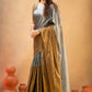 Semi tissue saree- grey and copper-No blouse