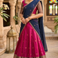 Stitched Dhavani set dark pink and blue combo (M-XL size)