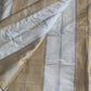 Semi silk gold creme saree with stitched blouse