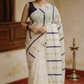 Soft cotton onam saree with black/ gold stripes