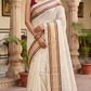 Mul cotton saree with black/gold/red border (fall and pico done)NO Blouse piece