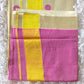 Tissue set saree with duel shade- pink polka dots