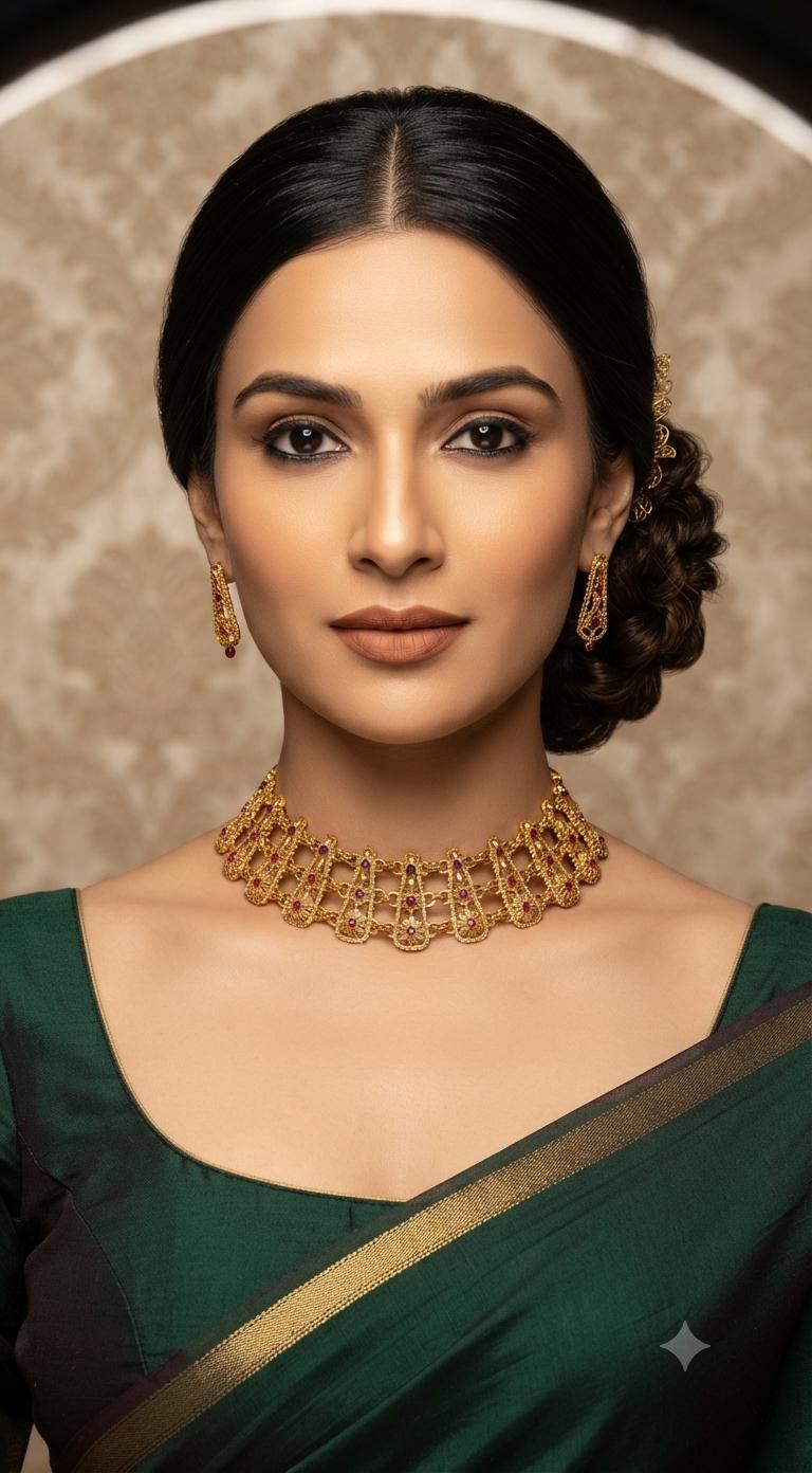 Net design necklace