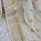 Mul cotton saree with gold buttas and border (fall and pico done)NO Blouse piece
