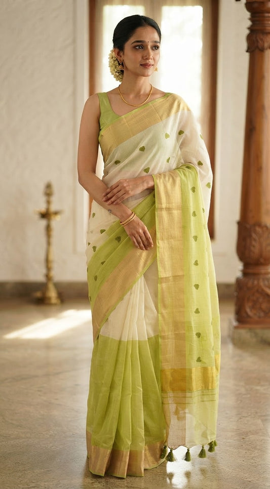 Mul cotton saree with duel shade-No BP
