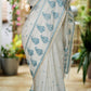 Tussar linen with resham embroidery - stitched blouse