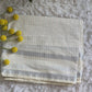 Cotton set saree with rosegold/silver stripes