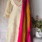 Off white 3 pc salwar suit set