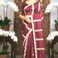 Organza party wear saree with heavy work all over body- stitched blouse