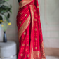 Banarasi saree with kadwa work border-stitched blouse