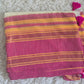 Mul cotton saree with pink kanchee border- NO BP( fall and pico ready)