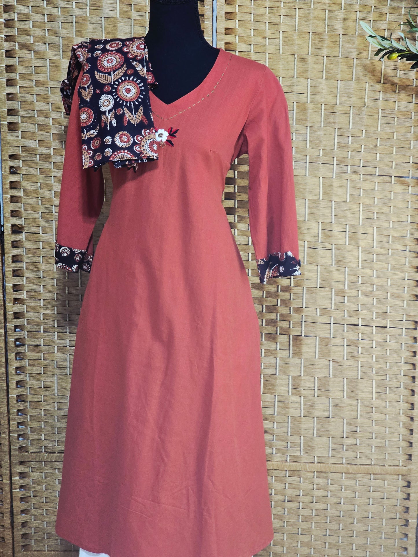 Cotton A line kurti with pant