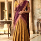 Stitched dhavani set mustard yellow and purple  combo
