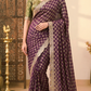 Designer georgette saree with green  stitched blouse