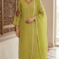 Malai chanderi  A line 3 pc salwar suit set with beautiful work