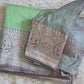 Handloom banarasi tussar saree with meenakari border- Stitched blouse
