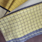 Tissue set saree with blue-gold combo 6" inch border