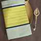Tissue set saree with blue-gold combo 6" inch border