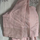 Linen cotton saree with stitched blouse-creme/ peach combo