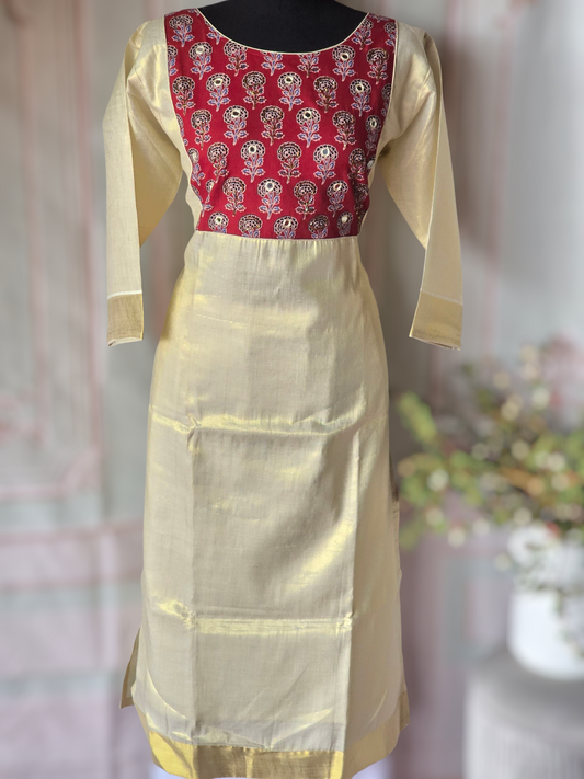 Onam kurti design 9