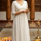A line kurti with yoke design (white)