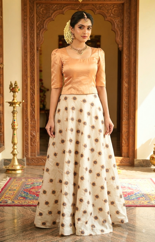 Onam skirt and top (size in the description )