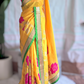 Semi jute silk saree with floral design- NO BP