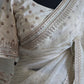 Off white organza saree with sabyasachi border- stitched blouse