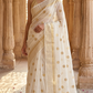 Mul cotton saree with gold buttas and border (fall and pico done)NO Blouse piece