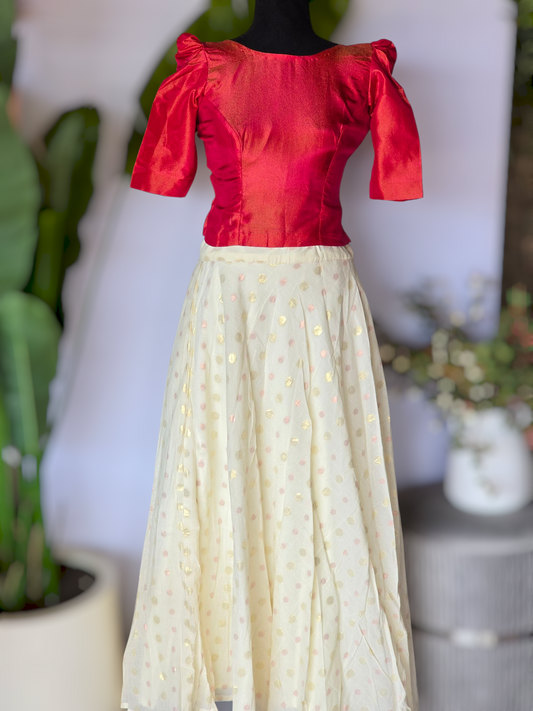 Onam skirt and top design 2(12-15 age)