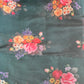 Semi organza saree with floral design- stitched blouse