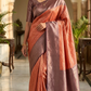 Brocade semi silk saree with stitched blouse