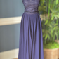 Flayered palazo 3 pc party wear set( Navy blue)