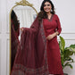 Cotton 3 pc salwar suit with V neck