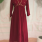 A line kurti with hand work (Christmas special)- Dark maroon