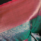 Brocade semi silk saree with stitched blouse