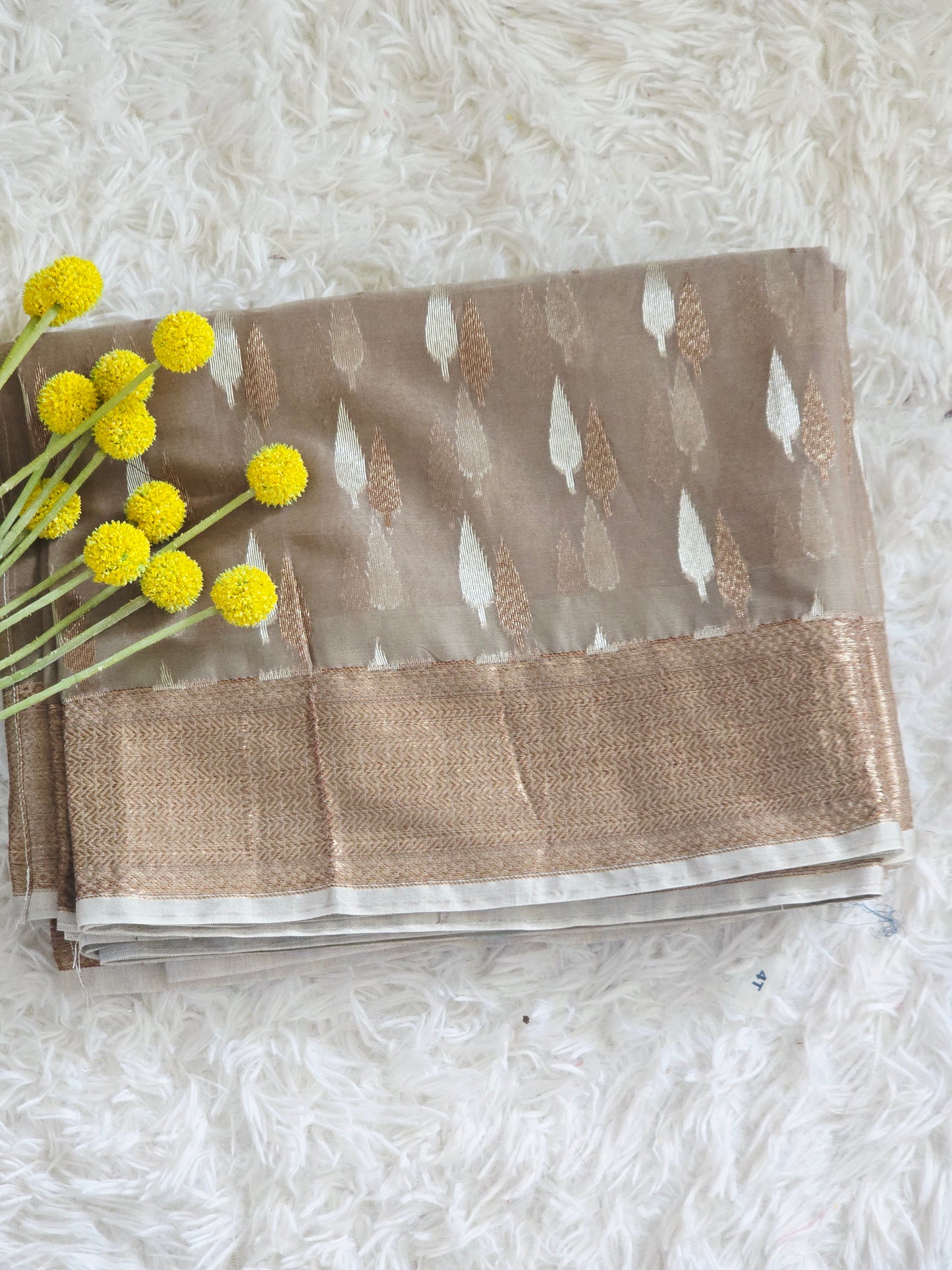 Cotton silk saree with stitched blouse