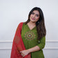 Cotton 3 pc salwar suit set with mirror work