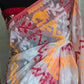 Cotton Saree with red and white comb- blouse pc