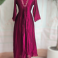 Semi silk A line kurti with dupatta