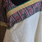 Premium cotton kerala saree (dark green) with floral block print design-stitched blouse