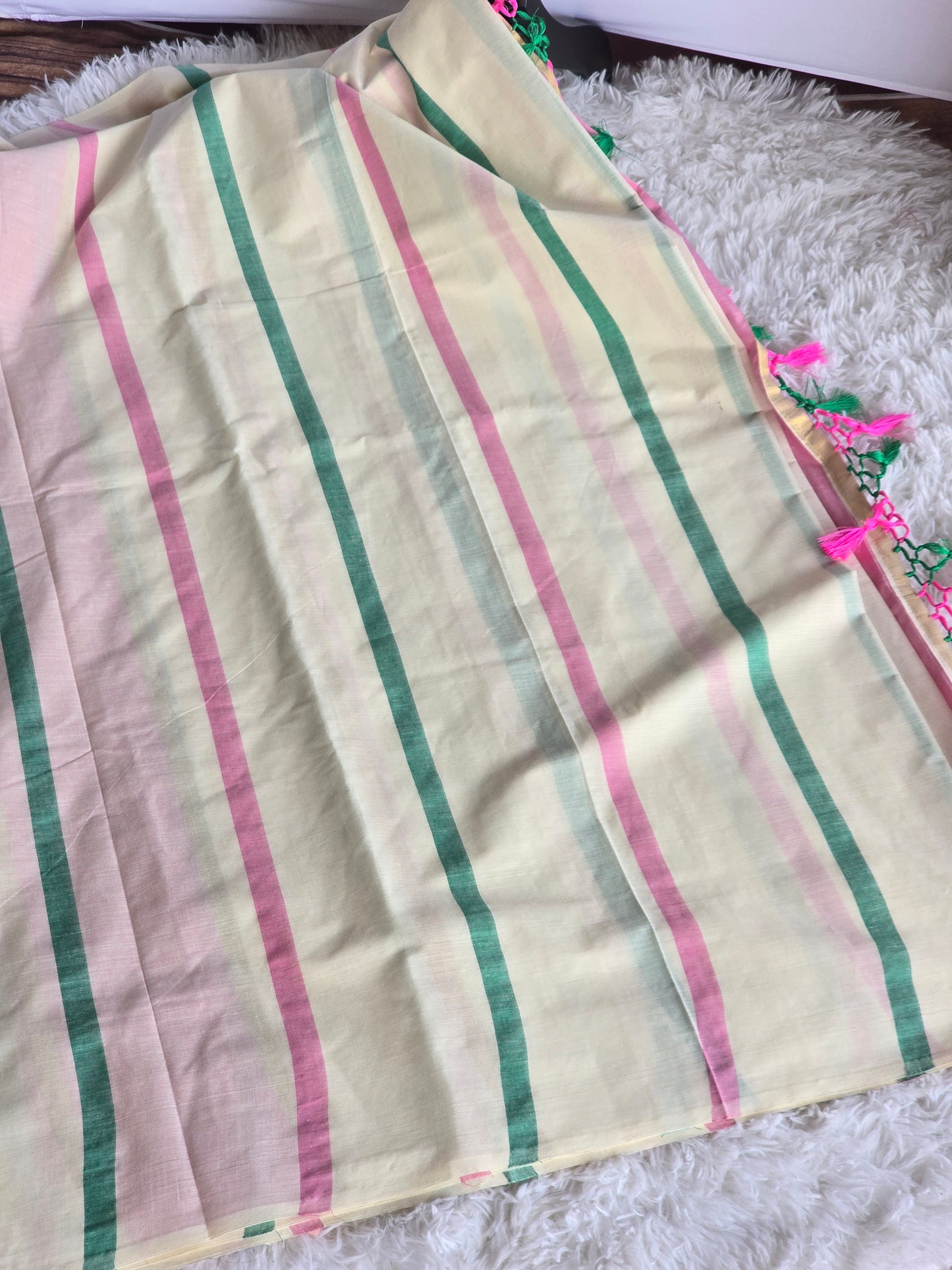 Onam cotton saree with multi color