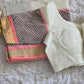 Premium cotton kerala saree with block print- stitched blouse